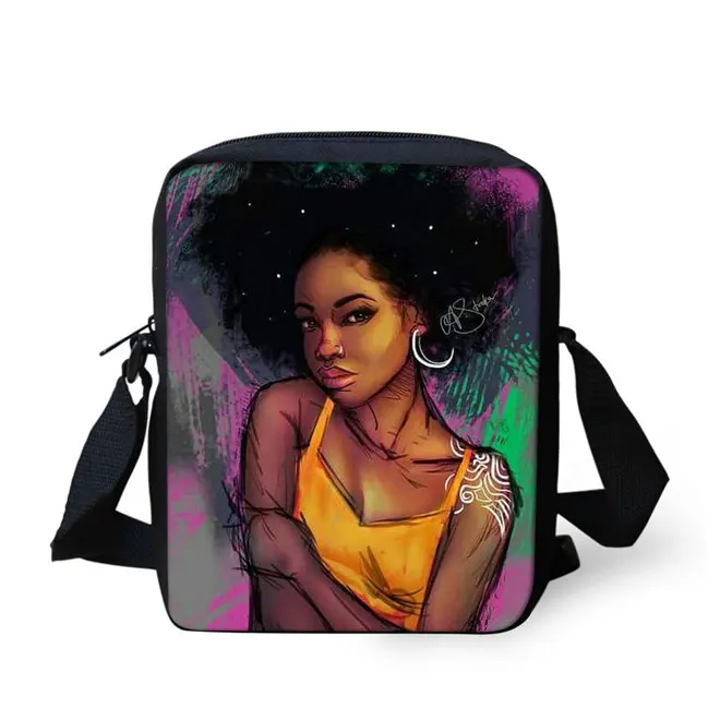 WHEREISART черная африканская женская сумка-мессенджер с принтом женские сумки маленькая Лоскутная сумка через плечо Sac главный кошелек Bolsos - Цвет: YQ3293E