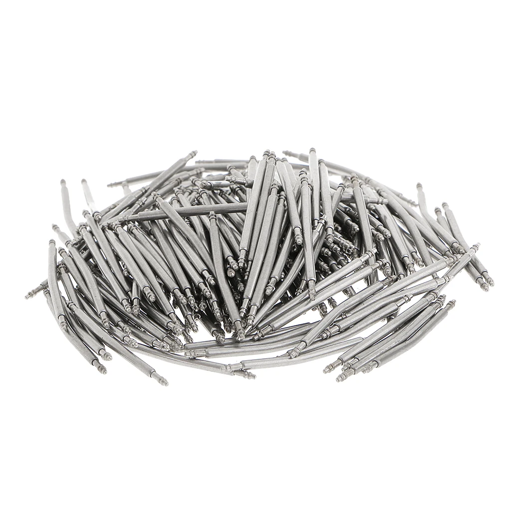 200pcs Silver Curved Spring Bar Pins Link for Watch Band 16-26mm