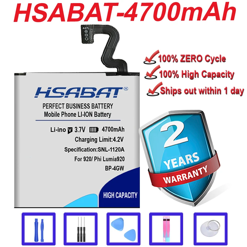 HSABAT Новый аккумулятор для Nokia BP-4GW Lumia 920 920T 4700mAh | Мобильные телефоны и аксессуары