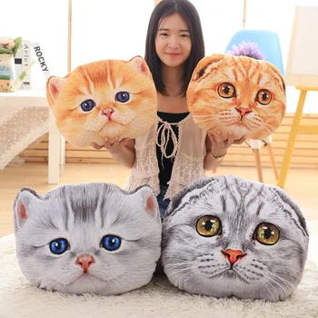 

40cm&50cm Cat Pillow Car Cushion Creative Stuffed Cat Shape Nap Pillow Seat Cushion Animal Pillow Gift New Doll