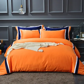 

Summer four-piece set Stylish simplicity Four piece set of cotton satin reactive printing and dyeing bed Bed linen comforter set