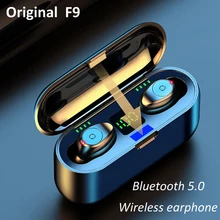 F9 v5.0 tws sem fio bluetooth fone de ouvido sem fio à prova dwaterproof água display led 2000mah power fone com microfone