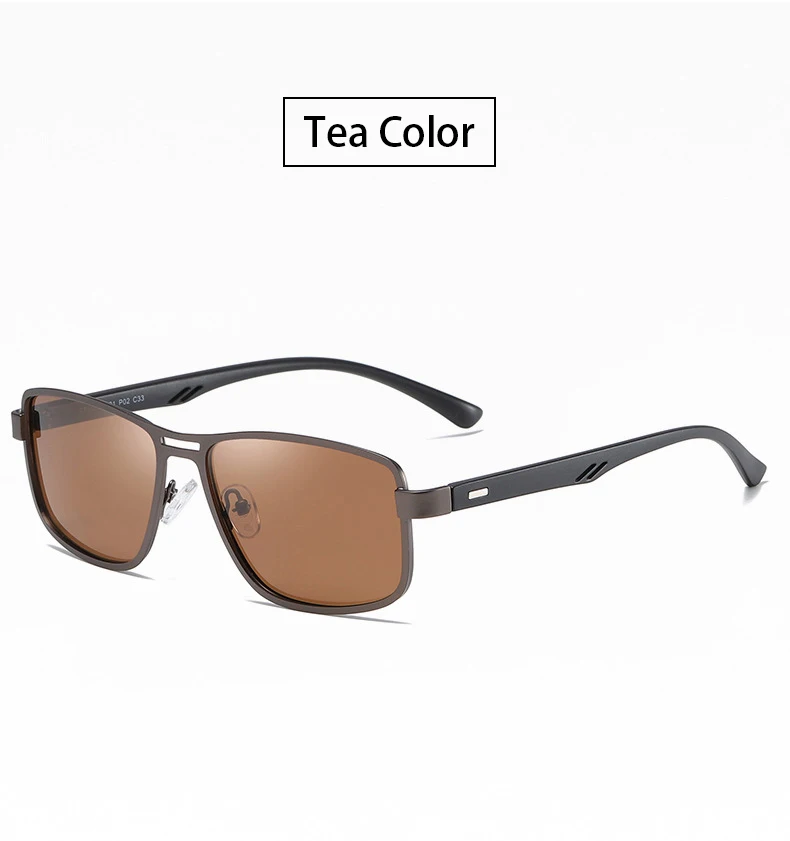 SAYLAYO NEW Ultralight Polarized Sunglasses Men Women Driving Square Style Vintage Sun Glasses Male Goggle UV400 Gafas De Sol - Цвет линз: Tea Color With Box