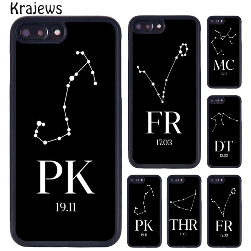 Чехол для телефона с персональными звездами и знаками Зодиака iPhone X XR XS 11 12 Pro MAX 5 6S