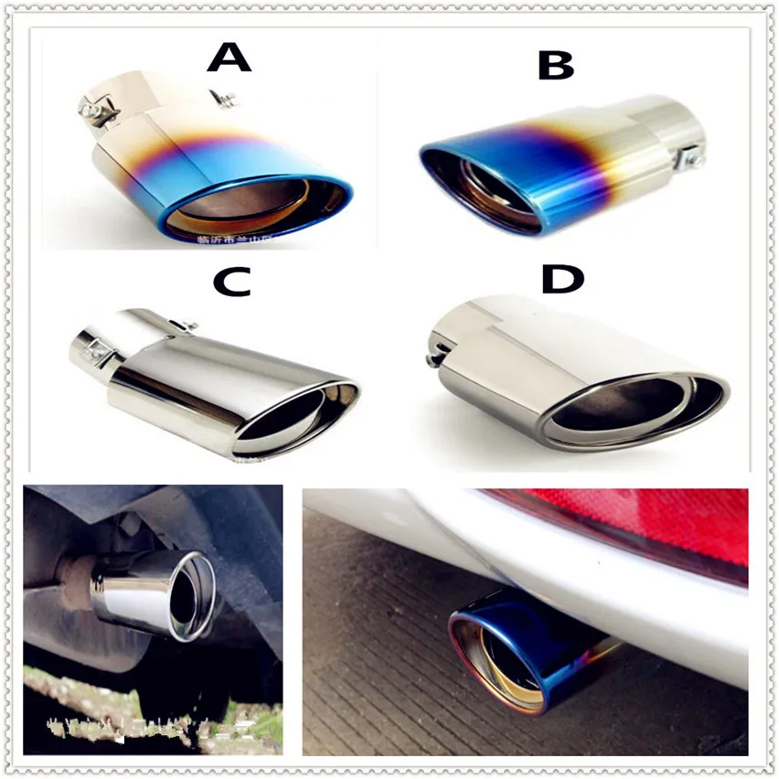 

auto Steel Car Exhaust Muffler Tip pipe cover Tail For Mitsubishi ASX Endeavor Expo Galant Grandis Lancer Mirage Montero