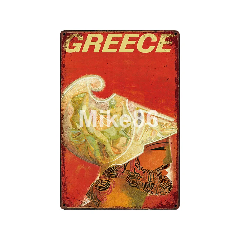 [Mike86] Италия греческая Германия Оловянная вывеска винтажный рисунок на железной поверхности в стиле ретро Заказная Праздничная наклейка для путешествий 20*30 см LT-1947 - Цвет: GLC-14895