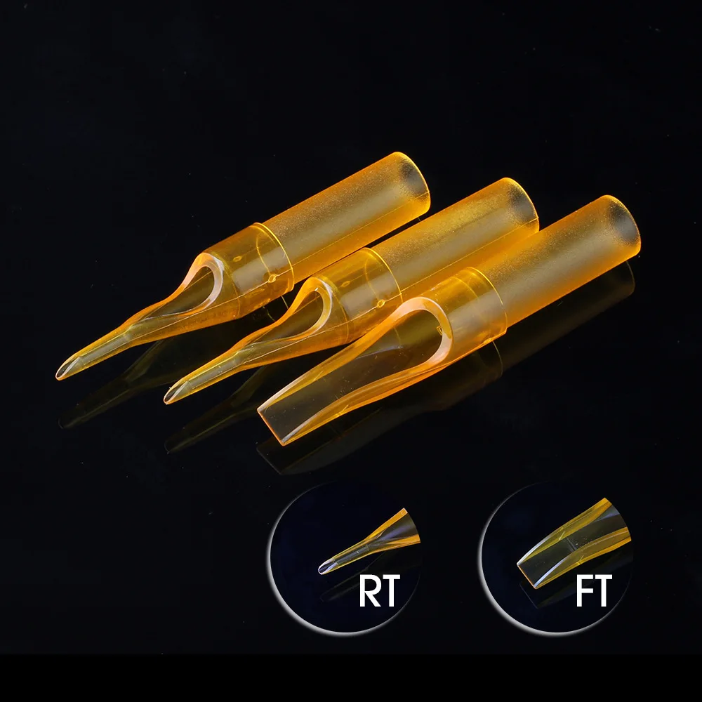 

Tattoo equipment disposable tattoo needle tip RT ft yellow short needle tip tattoo tool available in various models