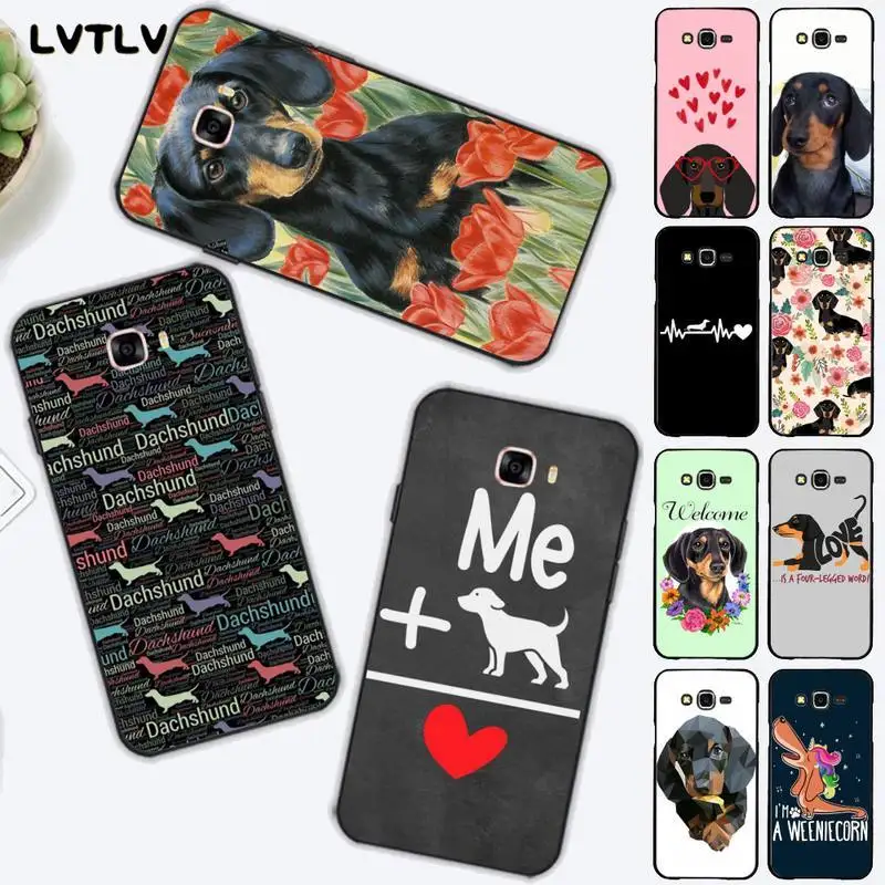 LVTLV такса Силуэт Собаки мягкий чехол для телефона Samsung J6 J7 J2 J5 prime J4 J8 2016 2017 2018 DUO core