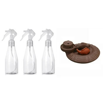 

1 Pcs Ceramic Fish Backflow Incense Burner,Incense Cones Sticks Holder & 3 Pcs 200Ml Misting Spray Bottle