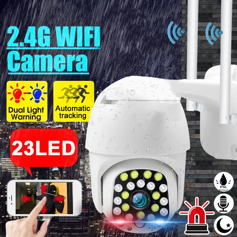 IP66 Wifi Pan камера с автоматическим отслеживанием/двухстороннее аудио/Обнаружение движения ONVIF/PTZ Домашняя безопасность 4 шаблон ЕС фотография