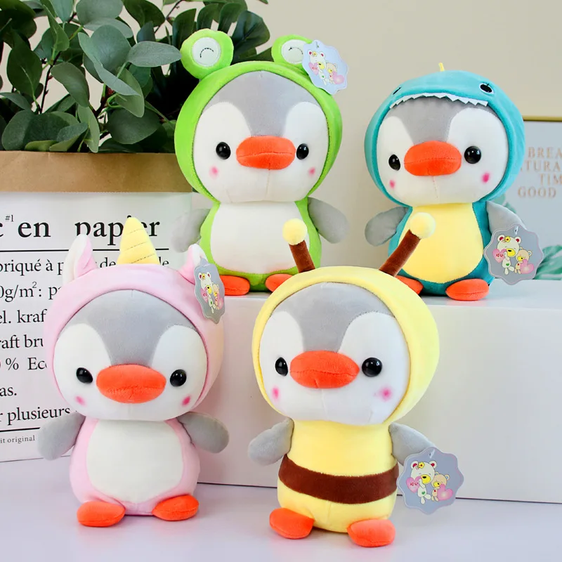 

23cm Cute plush toy animal penguin cosplay unicorn bee frog dinosaur plush doll children toys home decoration WJ535