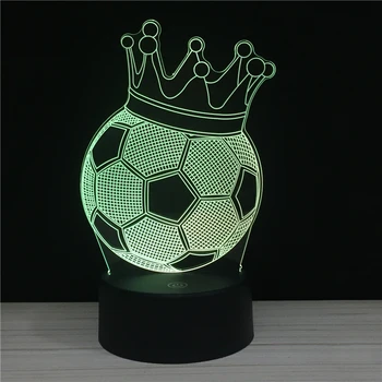 

LED 3D Night light Sports series Touch and Remote 7 Colors lights Athlete Football Rugby Basketball MVP Crown Nights lamps RGB
