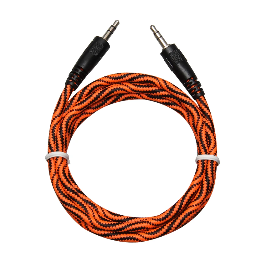 1 5M Jack 3 5mm Audio Cable Nylon Braid 3 5mm Car AUX Cable Headphone Extension Code for Phone MP3 Car Headset Speaker 100pcs
