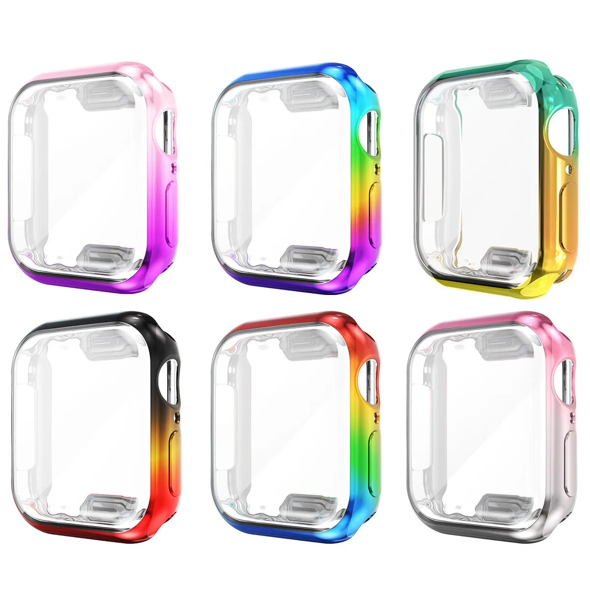 Цветной защитный чехол для часов Apple Watch 5, 4, 3, 2, 1, полный защитный чехол для iWatch 42 мм, 38 мм, 44 мм, 40 мм, корпус