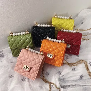 

Clear Colorful Transparent jelly Bag Gradient Candy Color Crossbody Bags Designed Ladies Shoulder Chain Messenger Bag