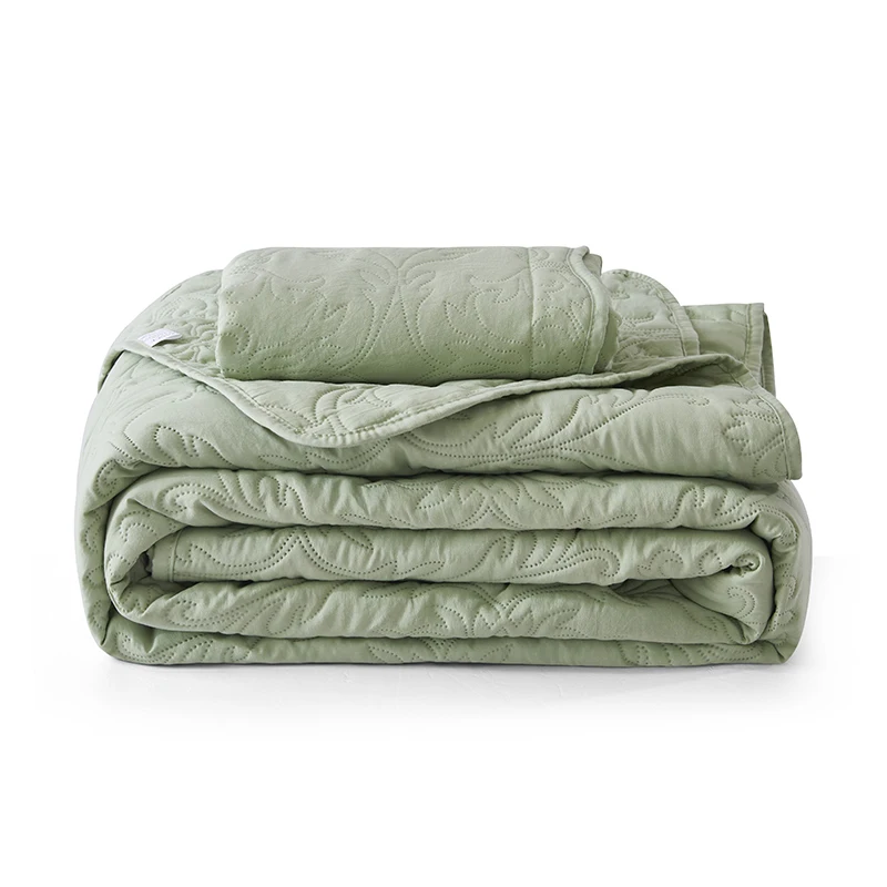 light green bedspread