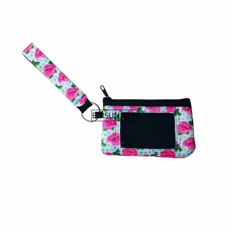 4pcs Sunflower Leopard Cow Flower printed MultiFunction Neoprene Passport Cover ID Card Holder Wristlets Clutch Coin Wallet