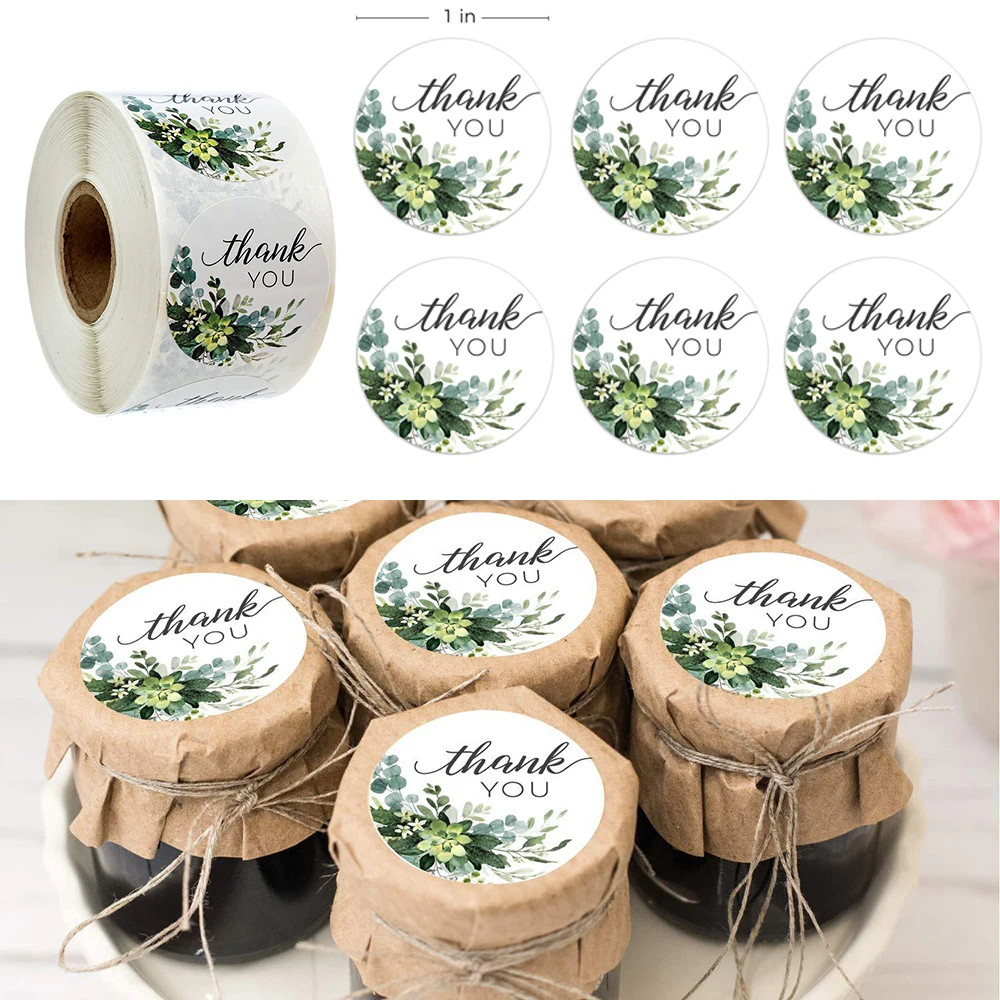 

500pcs 1 Inch Flower Round Sticker THANK YOU Baking Packing DIY Seal Sticker Label for Cake Packaging Seal Labels Sticker
