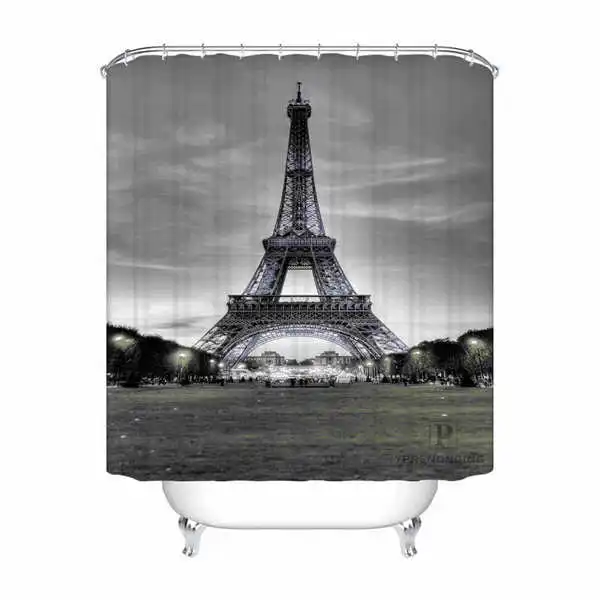 Shower Curtain Пользовательские Водонепроницаемый душ Шторы розовый ретро Архитектура печатных Ванная комната Декор различные размеры#180324-01-19 - Цвет: Shower Curtain