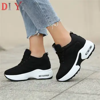 

Platform Women Sport Sneaker Lace-Up Sports Shoes Women Low Tops Sneakers Comfort Plus Velvet Running Shoes Woman Snow Shoes A32