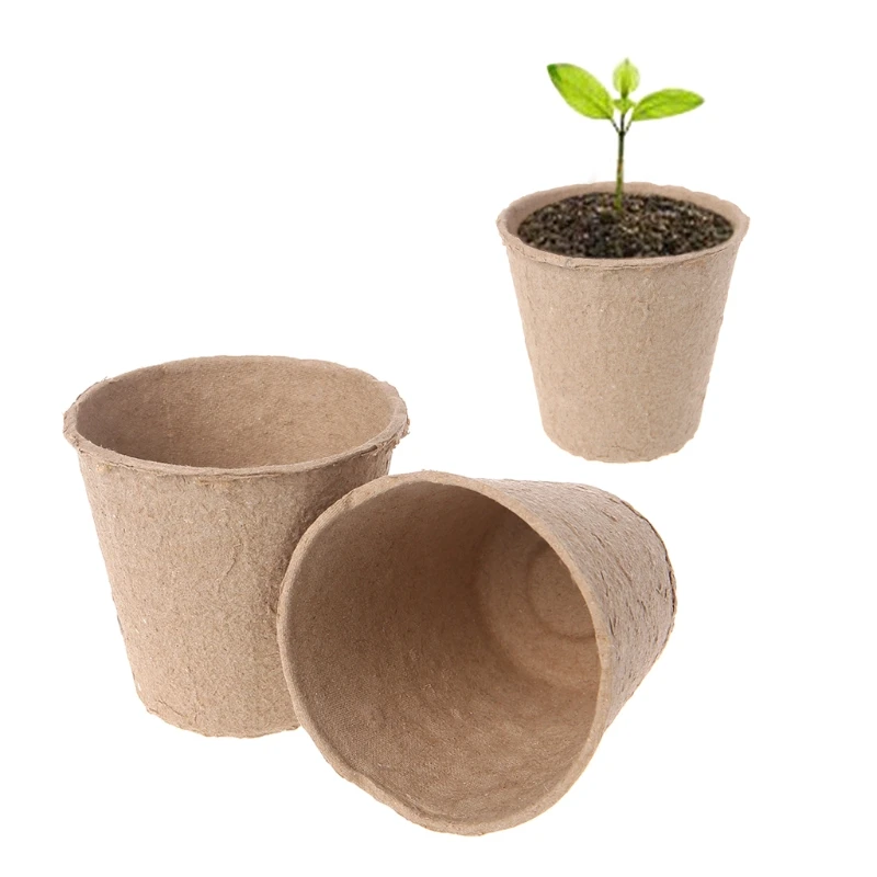 Round Biodegradable Paper Pulp Peat Pot Plant Nursery Cup Tray Nursery Tray Pot