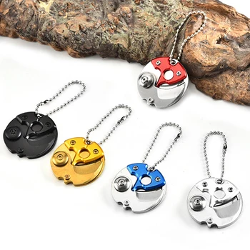 

Mini Portable Folding Coin Knife Carry Tool Small Pocket Keychain Hanging Key Chain Outdoor Hand Tools Survival Knife AA