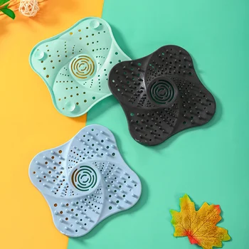 

6pcs Shower Drain Hair Catcher Bathtub Stopper Cover Drain Protector TPR Sink Drain Strainer Sewer Filters YU-Home