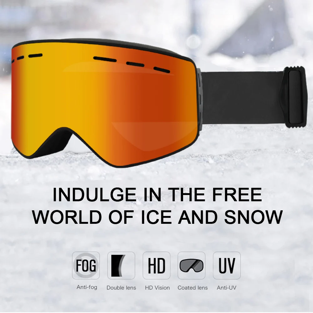 DMAR магнитные лыжные очки защита от тумана сохраняет тепло двухслойные очки мужские и женские снежные очки маска для катания на коньках