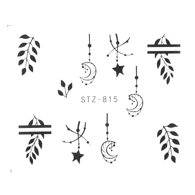 Nail Stickers Sliders For Nails For Manicure Decor Nails Set Nail Design Sliders Flower Leaf Tree Green Nail Art Watermark Decal STZ-815