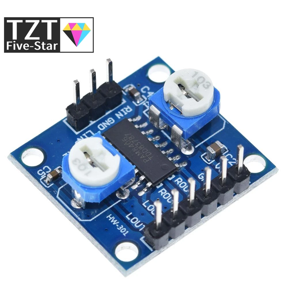 Плата цифрового усилителя TZT PAM8406 с потенциометром громкости 5Wx2 Stereo M70 |