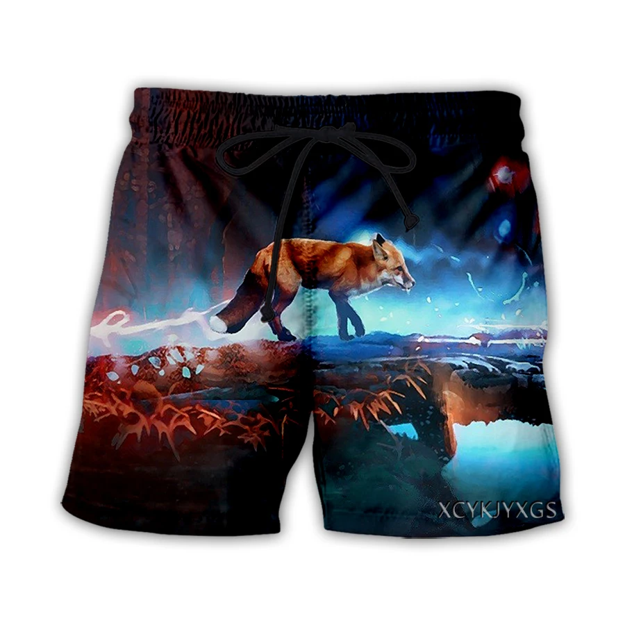 

xinchenyuan New Men/Women Animale Fox 3D Printed Casual Shorts Fashion Streetwear Men Loose Sporting Shorts T31