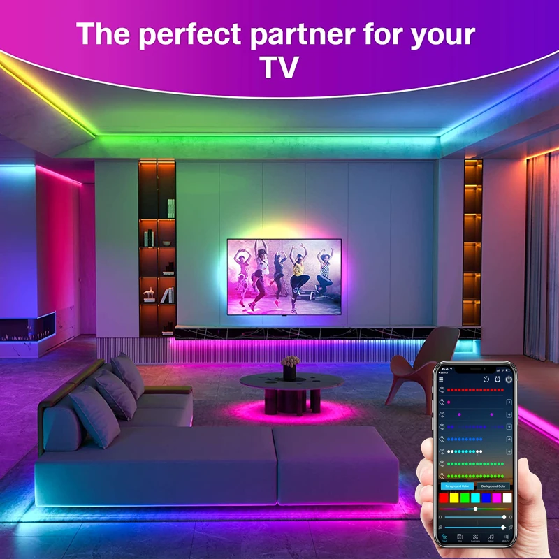 WS2812B Bluetooth 5050 5V USB Led Strip Lights RGB 1M-30M Chase Effect TV BackLight Room Decoration Tape Diode Flexible Ribbon