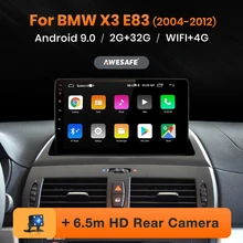 Автомагнитола AWESAFE PX9 для BMW X3 E83 2004-2012, мультимедийный видеоплеер с GPS-навигацией, 2 din, DVD, Android 10