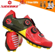 SIDEBIKE, Ультралегкая велосипедная обувь из углеродного волокна, противоскользящая, дышащая, для горного велосипеда, MTB, велосипедная обувь, для езды на велосипеде, туфли для триатлона