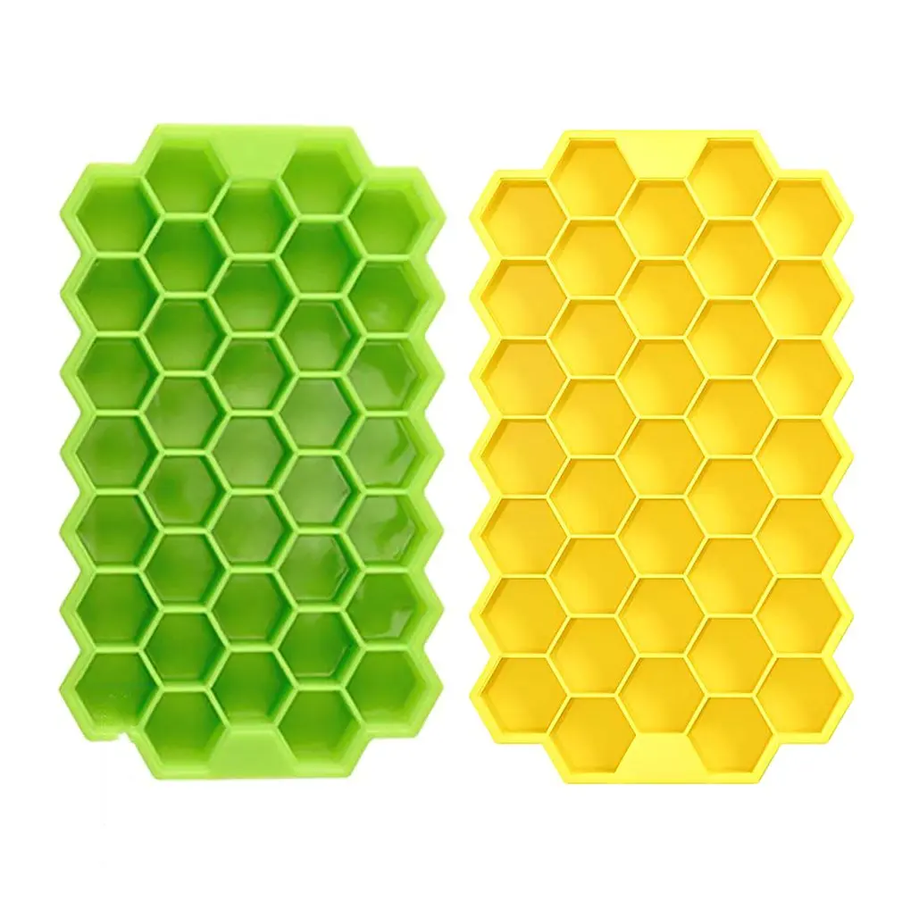 

37 Grid Honeycomb Silicone Ice Tray DIY Drink Ice Cubes Can Be Stacked Ice Cubes With Lid Ice Box Mold Cold High Temperature