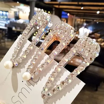 

1 PC Rhinestone Hairpin Clip Hairband Snap Hair Barrette Hairpin Headdress Accessories Beauty Hair Styling Tools New Arrival