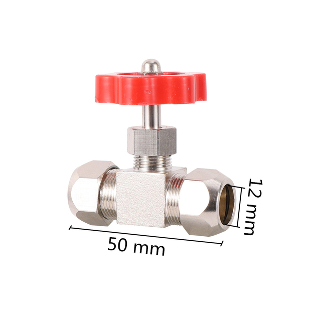 Copper Nickel Plated Card Sleeve Needle Valve Garden Water Stop Connetor Adjustable Flow Control Switch 1 Pc
