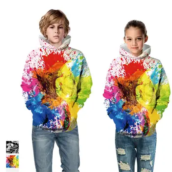 

2020 Autumn Children Oversized Hoodies Loose Funny Hooded Pullover Jackets Teenage Boys Girls 3D Digital Hoodies & Sweatshirts