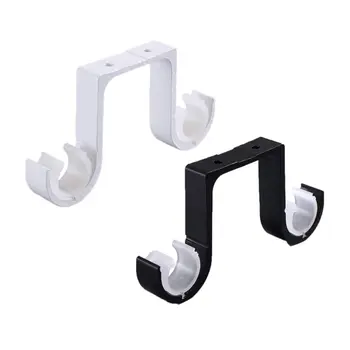 

2pcs Double Curtain Rod Brackets Window Hardware Hook Holder Hanger Home Decor