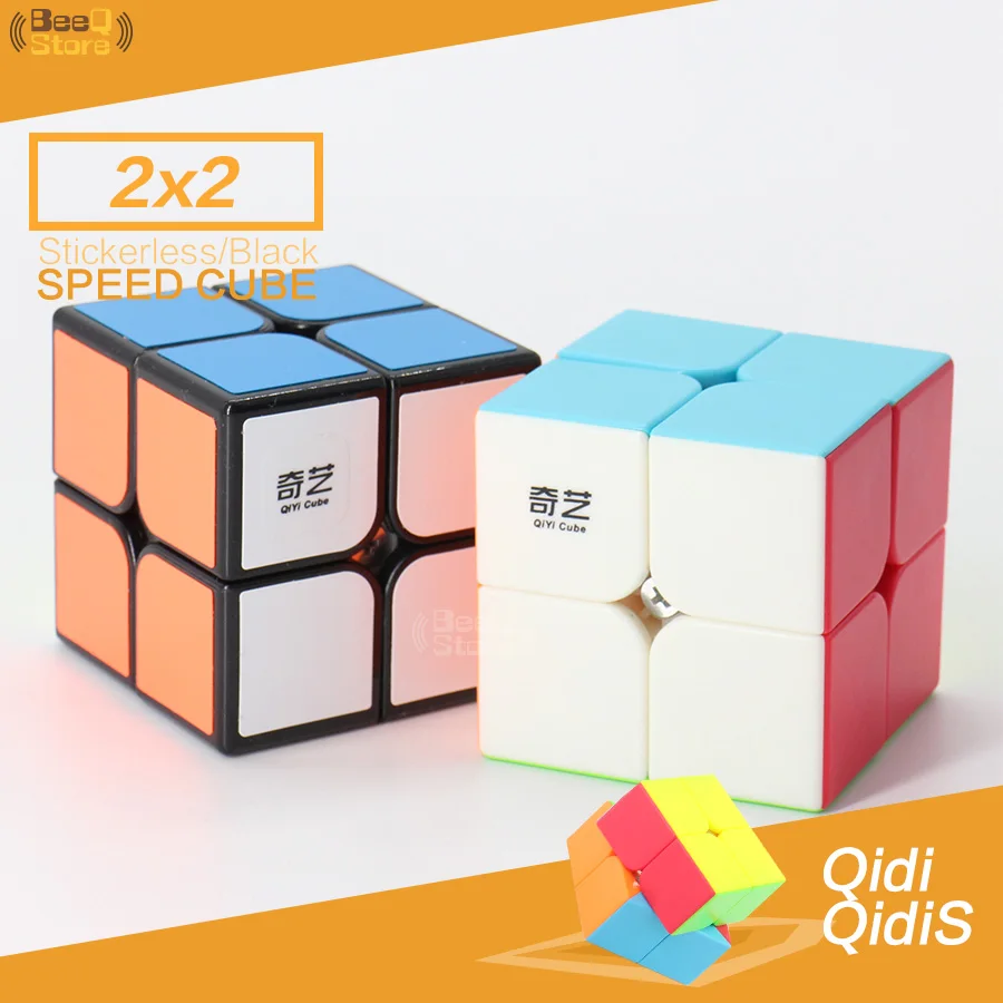 Qidi 2x2 Speed Cube QidiS 2X2X2 50mm Puzzle Professional Magico Cubo Educational Toy Kid 2x2x2 Magic Black Stickerless | Игрушки и хобби