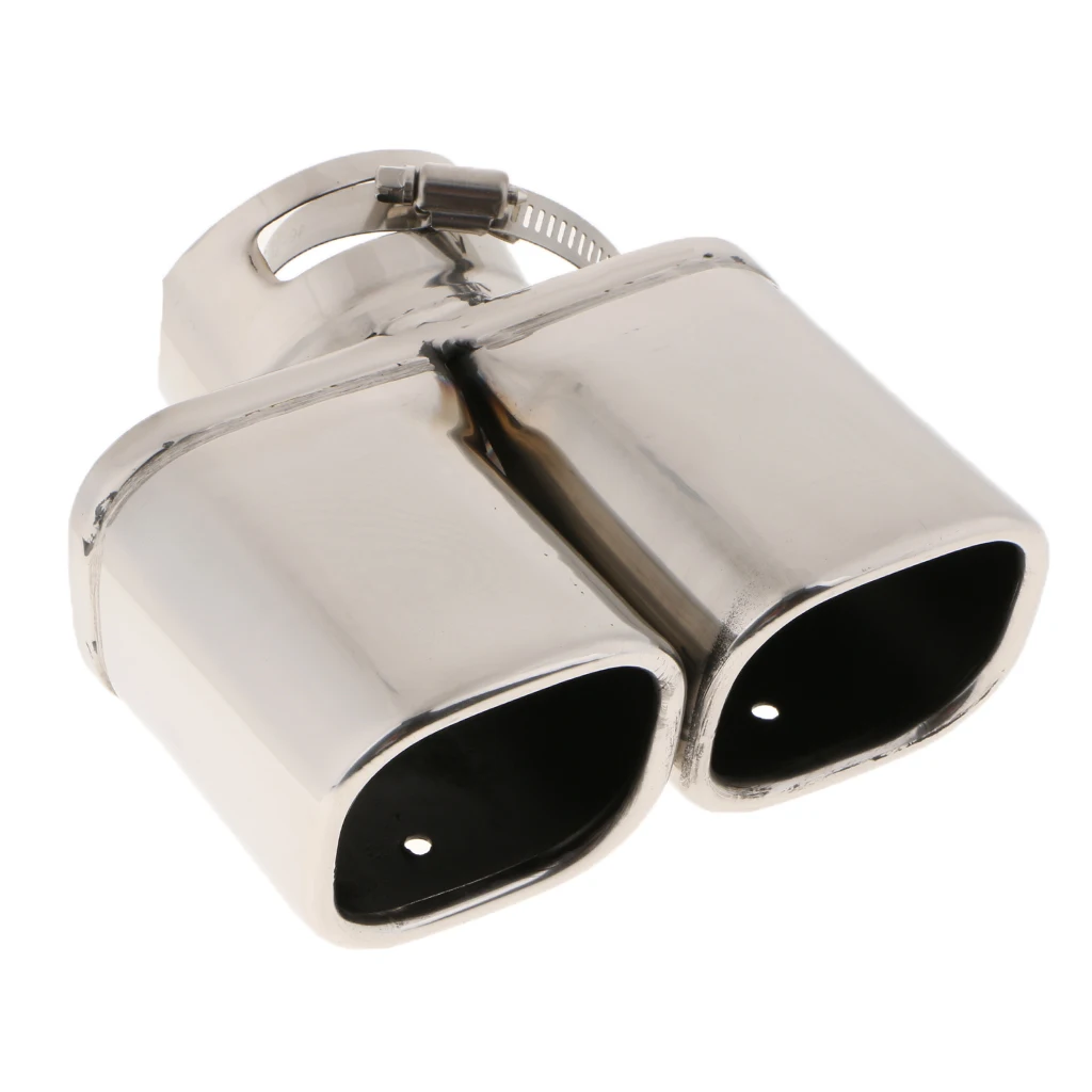 Auto Car Stainless Steel Exhaust Pipe Tail Throat Dual Muffler Tip For Chevrolet Trax Silver