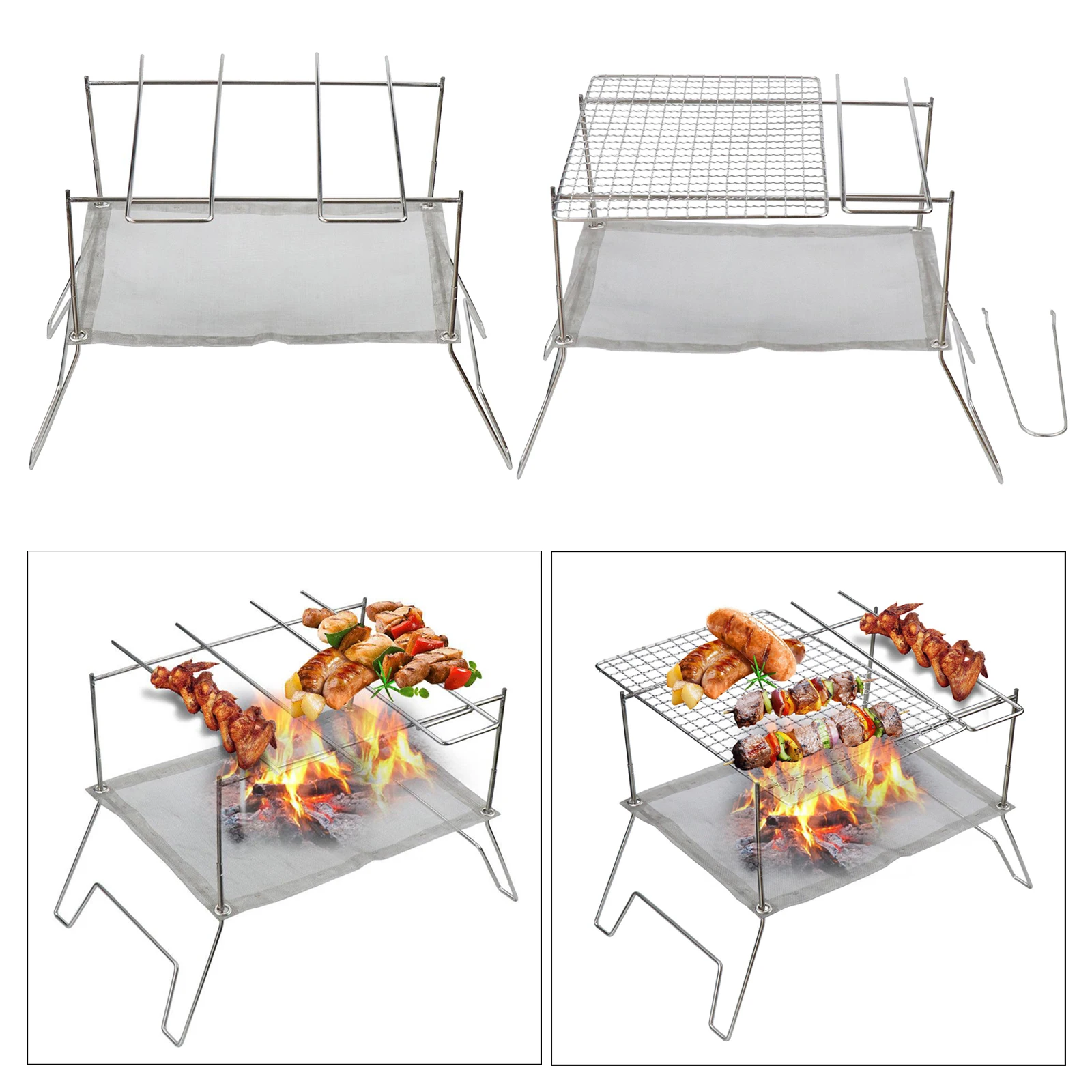 BBQ Grills Stainless Steel Barbecue Grill Outdoor Picnic Kitchen Barbecue Grill