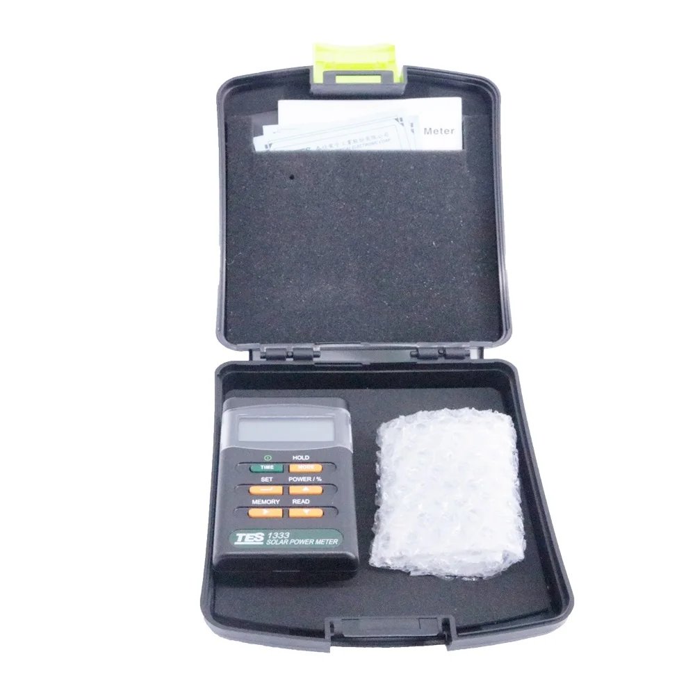 TES-1333 400-1100nm Handheld Digital Solar Power Meter Sun Irradiance Mesurement,User Calibration Factor Setting Function. 6