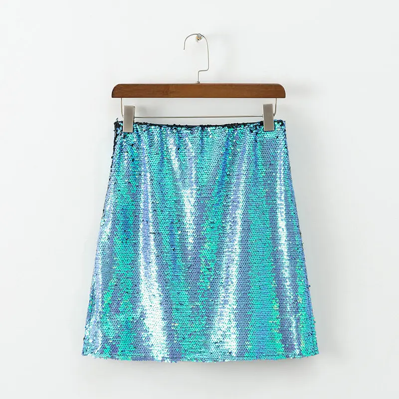 

One-step Skirt Short Skirt A- line Skirt 2019 New Style Summer Korean-style Fashion Elegant Sheath High-waisted Sequin Skirt Wom