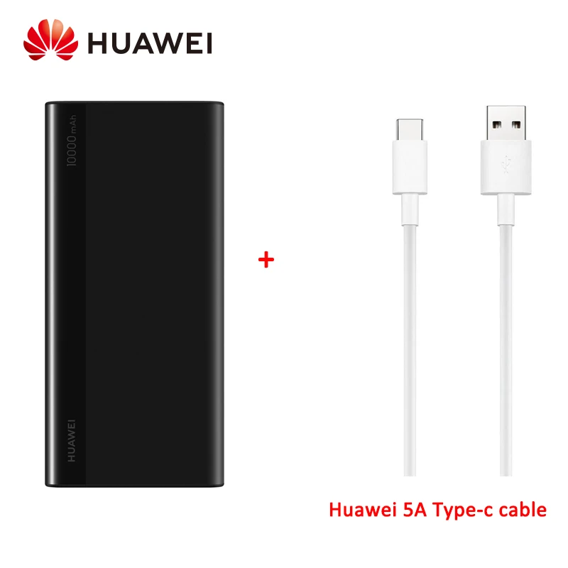 Type-c add cable Huawei Мощность Банка 10000 мА/ч, максимальная 18 Вт Micro USB/Тип C Премиум литий-полимерный Батарея 12-Слои комплексной защиты безопасности - Цвет: Type-c add cable