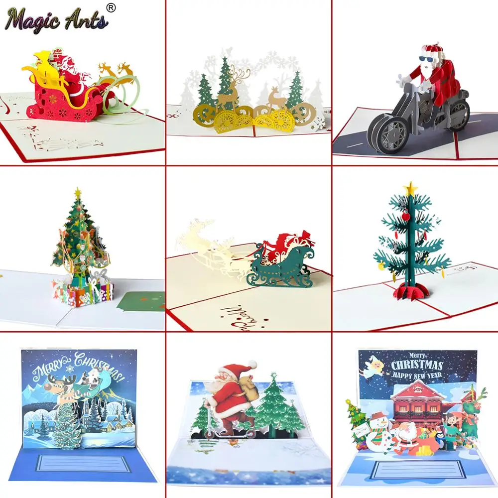 Cartoline Di Natale.Natale Cartoline Di Natale Albero Di Natale Del Regalo Di Inverno Pop Up Carte Adesivi Decorazione Di Natale Carte Di Taglio Laser Biglietto Di Auguri Nuovo Anno Biglietti E Inviti Aliexpress