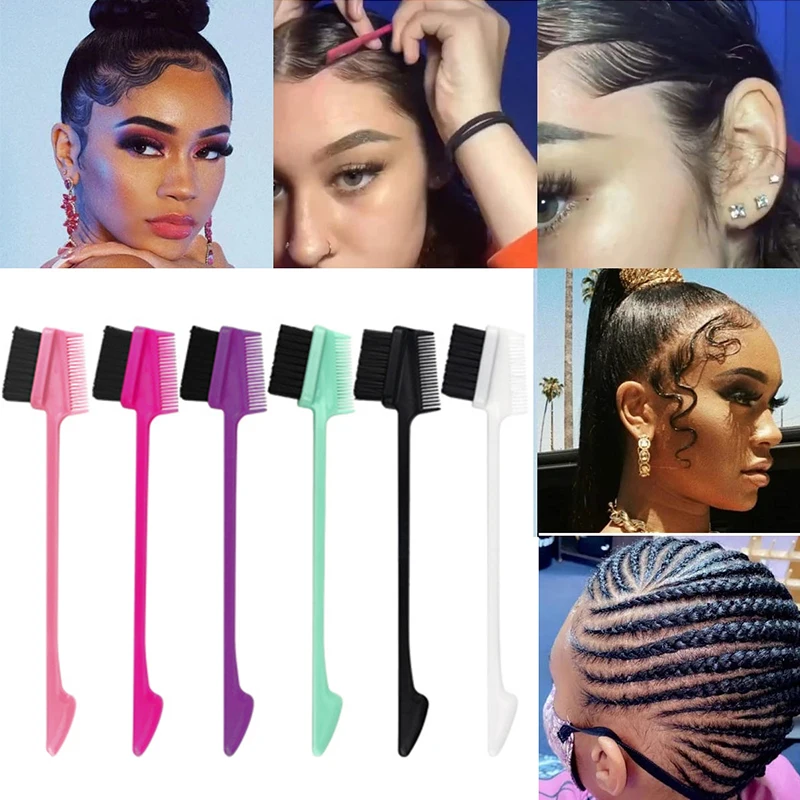 

Трехсторонняя щетка для бровей, измельченная щетка для волос, расческа, щетки для краски, уход за волосами, управление краями волос, щетка дл...