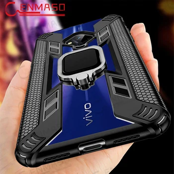 

Capa for Vivo S5 Case for Vivo IQOO Neo S1 Y7S Z1X Z5 V17 Neo X30 Pro Magnetic Car Holder Finger Ring Full Back Case for Vivo S5