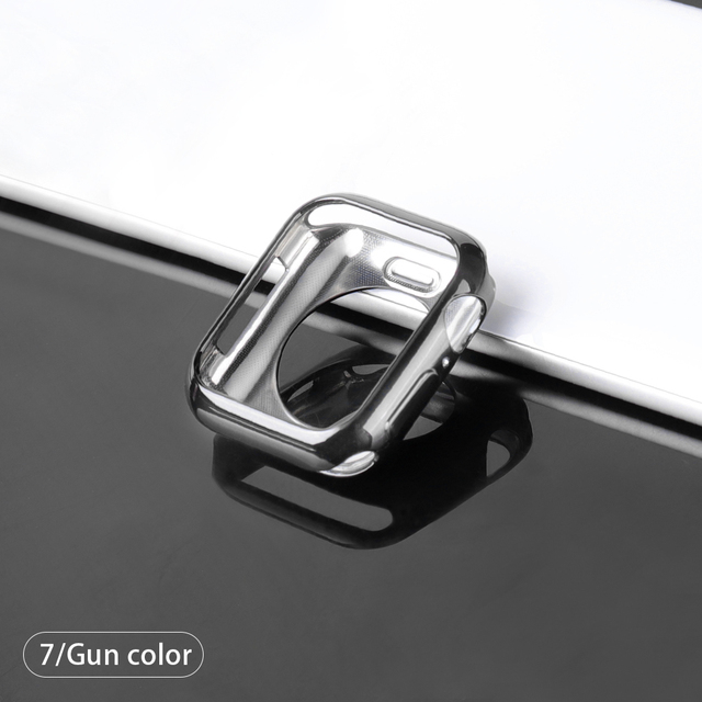 case ultra-thin plated watch case for Apple 4 3 2 1 42MM 38MM soft transparent TPU cover for iWatch 5 44MM 40MMaccessories