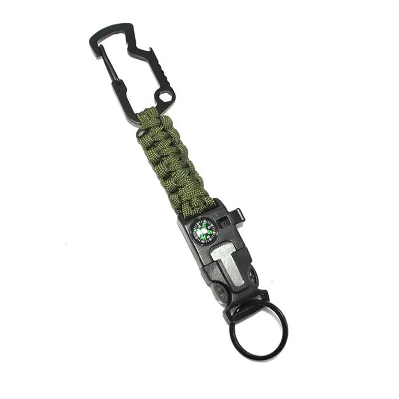 

2019 New Umbrella Climbing Rope Body Woven Keychain Mini Durable Survival Keychain Multi-function Keychain Used as Compass